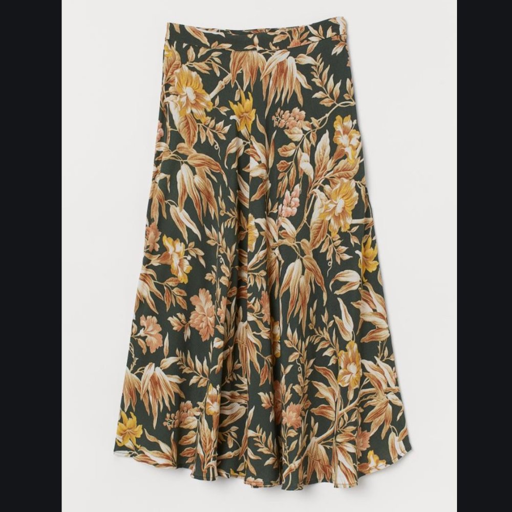 H&M Floral Circular Midi Skirt - NWT